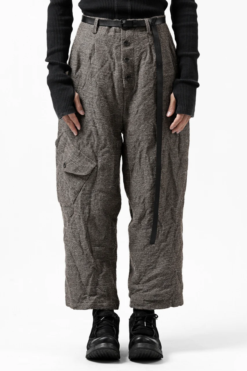 YUTA MATSUOKA buggy trousers / primitive wool (brown) - Image 8