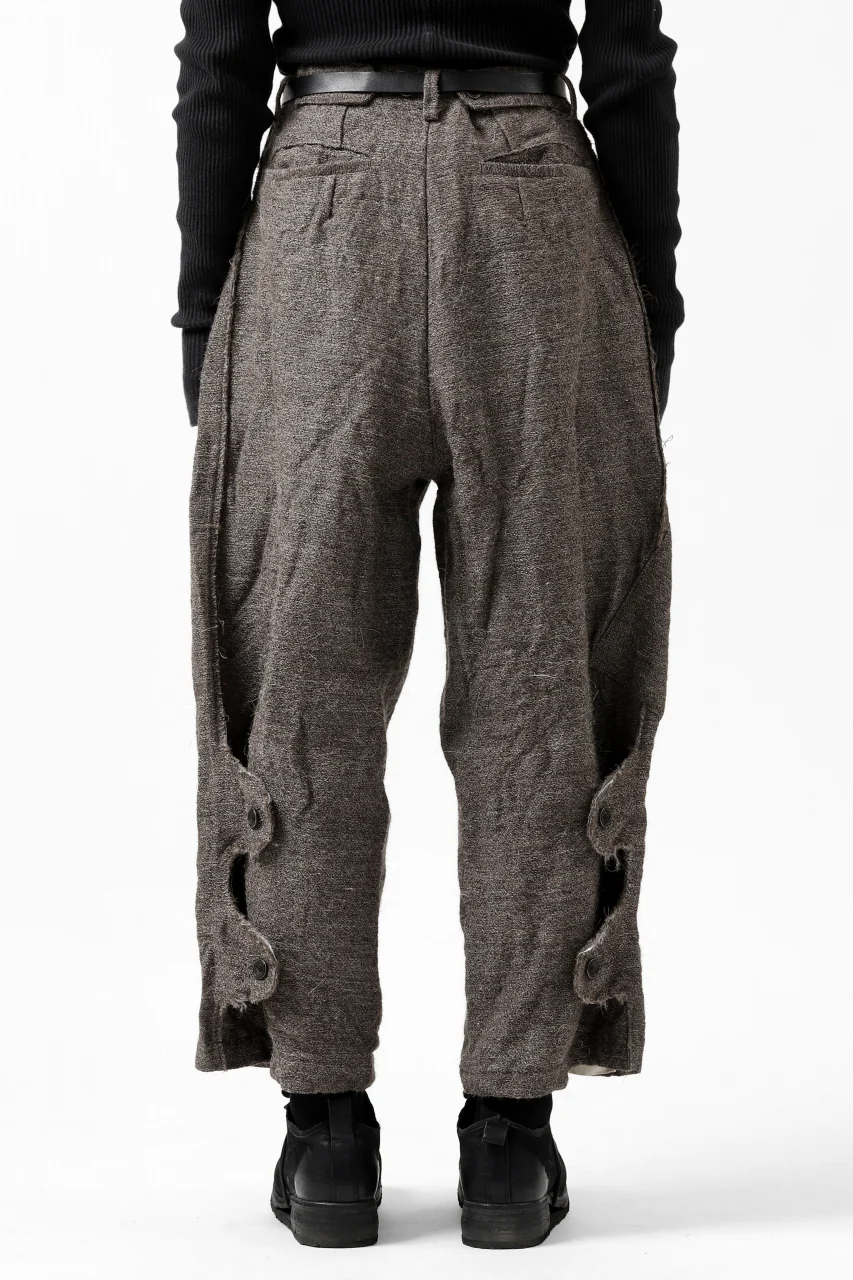 YUTA MATSUOKA buggy trousers / primitive wool (brown) - Image 9
