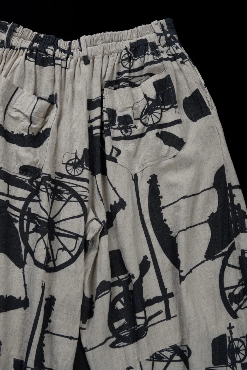 YUTA MATSUOKA circle pants / antique wagon print (ecru/print) - Image 11