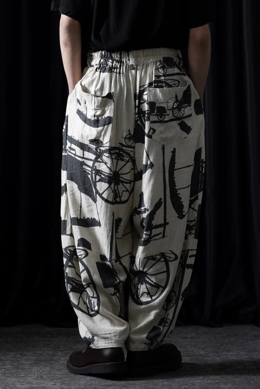YUTA MATSUOKA circle pants / antique wagon print (ecru/print) - Image 13