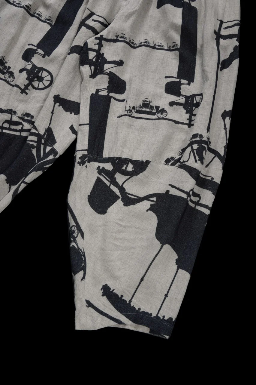 YUTA MATSUOKA circle pants / antique wagon print (ecru/print) - Image 7