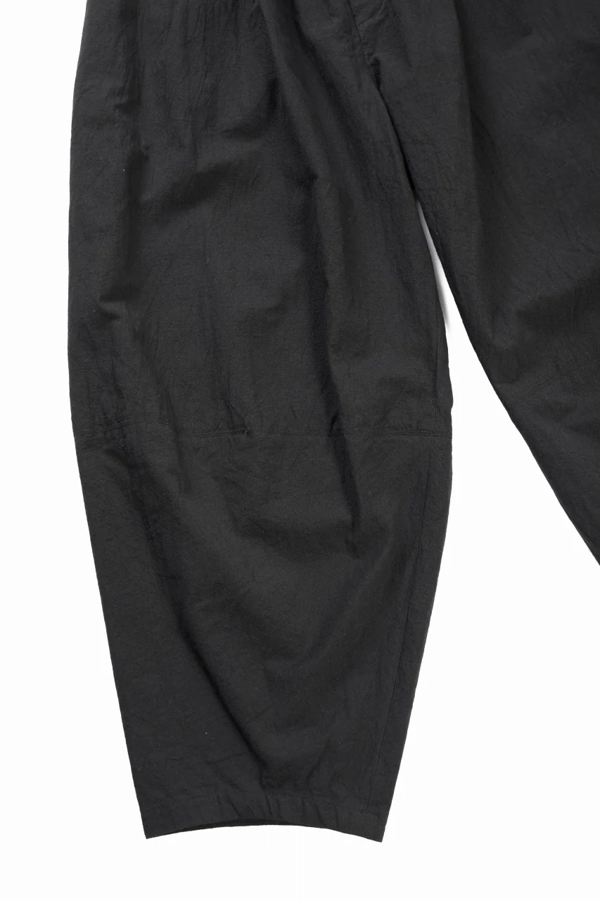 YUTA MATSUOKA circle pants / sheeting dyed plain weaven (black) - Image 10