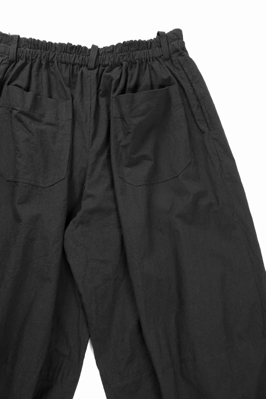 YUTA MATSUOKA circle pants / sheeting dyed plain weaven (black) - Image 11