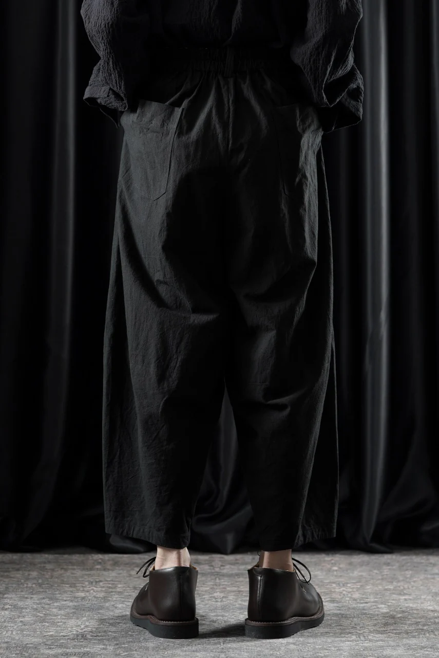 YUTA MATSUOKA circle pants / sheeting dyed plain weaven (black) - Image 5