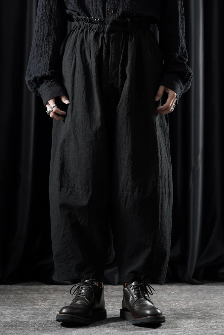 YUTA MATSUOKA circle pants / sheeting dyed plain weaven (black) - Image 7