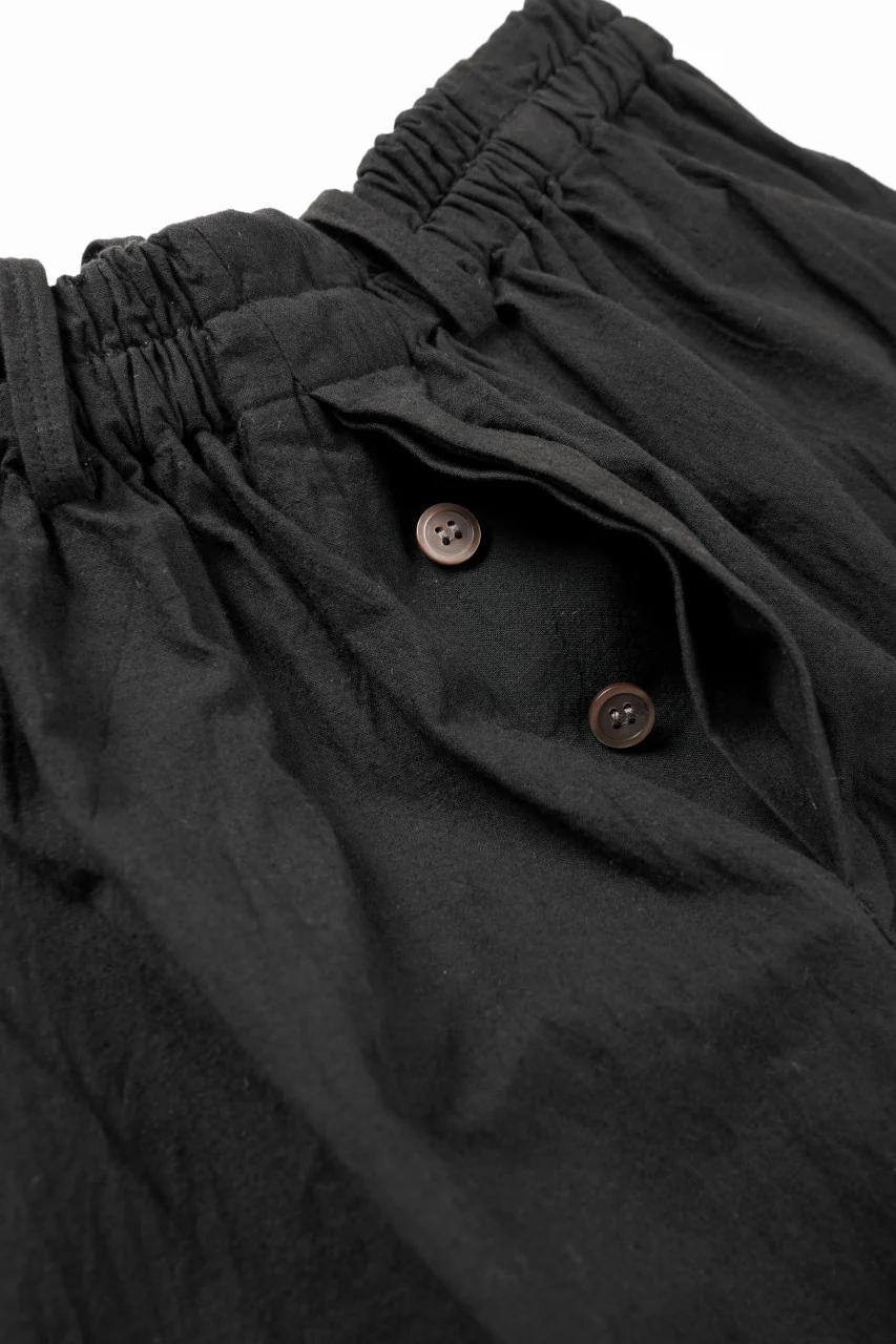YUTA MATSUOKA circle pants / sheeting dyed plain weaven (black) - Image 8
