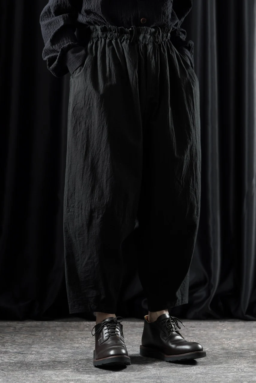 YUTA MATSUOKA circle pants / sheeting dyed plain weaven (black) - Image 9