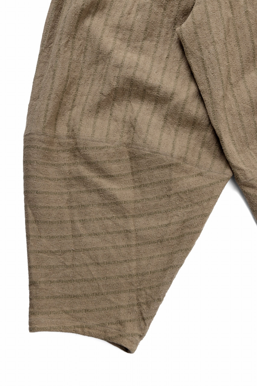 YUTA MATSUOKA circle pants / silk linen dobby stripe (camel) - Image 13