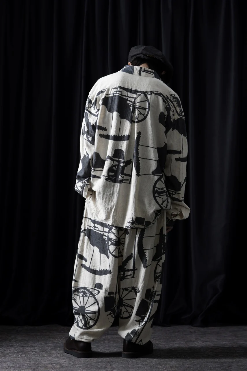 YUTA MATSUOKA classic shirt / antique wagon print (ecru/print) - Image 12
