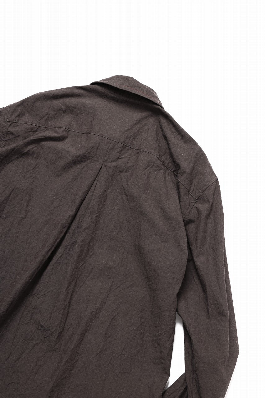 YUTA MATSUOKA classic shirt / cotton ramie chambray  (light brown) - Image 9