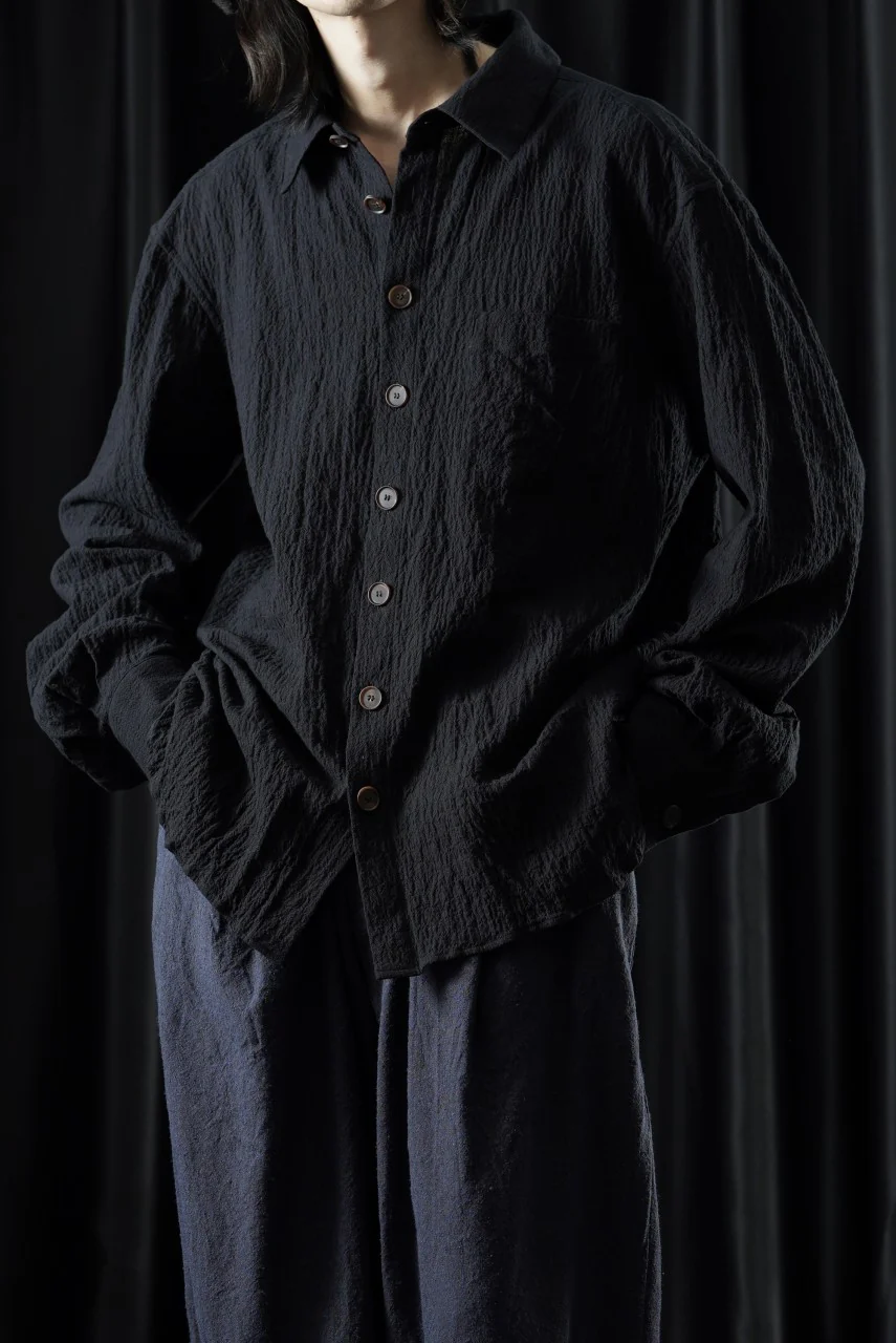 YUTA MATSUOKA classic shirt / shirring lawn (black)