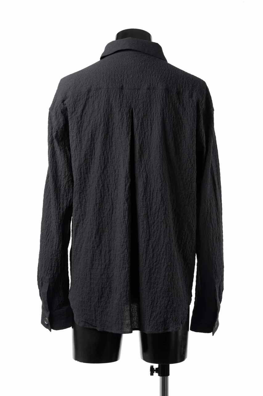 YUTA MATSUOKA classic shirt / shirring lawn (black) - Image 10