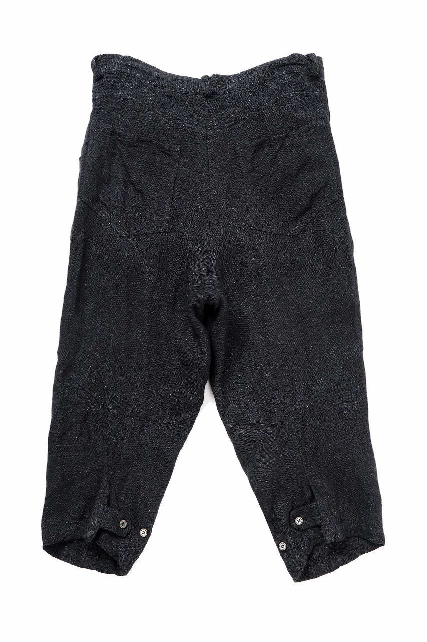 YUTA MATSUOKA cropped pants / medium white dyed linen (blue black) - Image 3