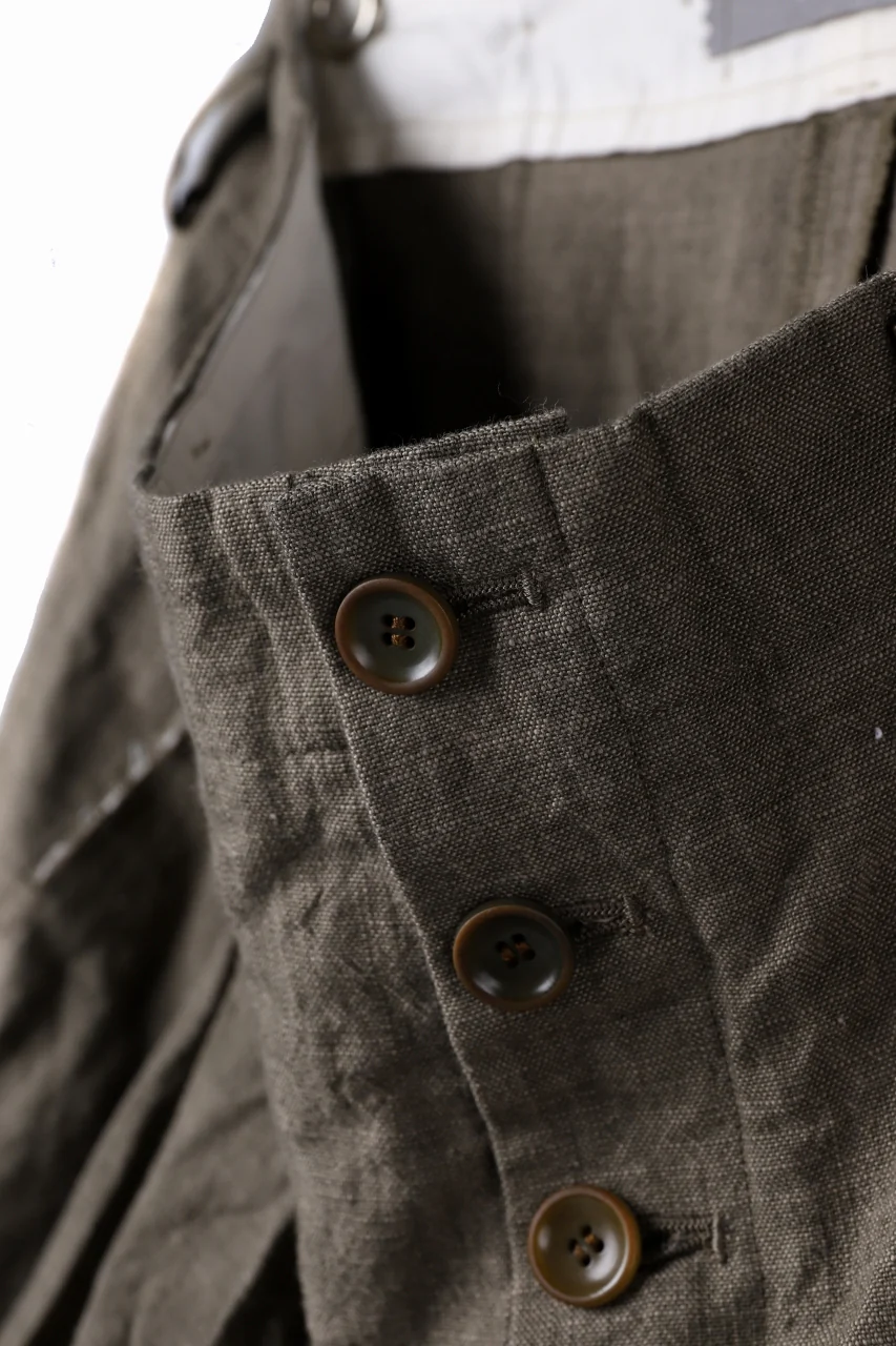 YUTA MATSUOKA cross switch cropped pants / spec dyed canvas (khaki) - Image 10