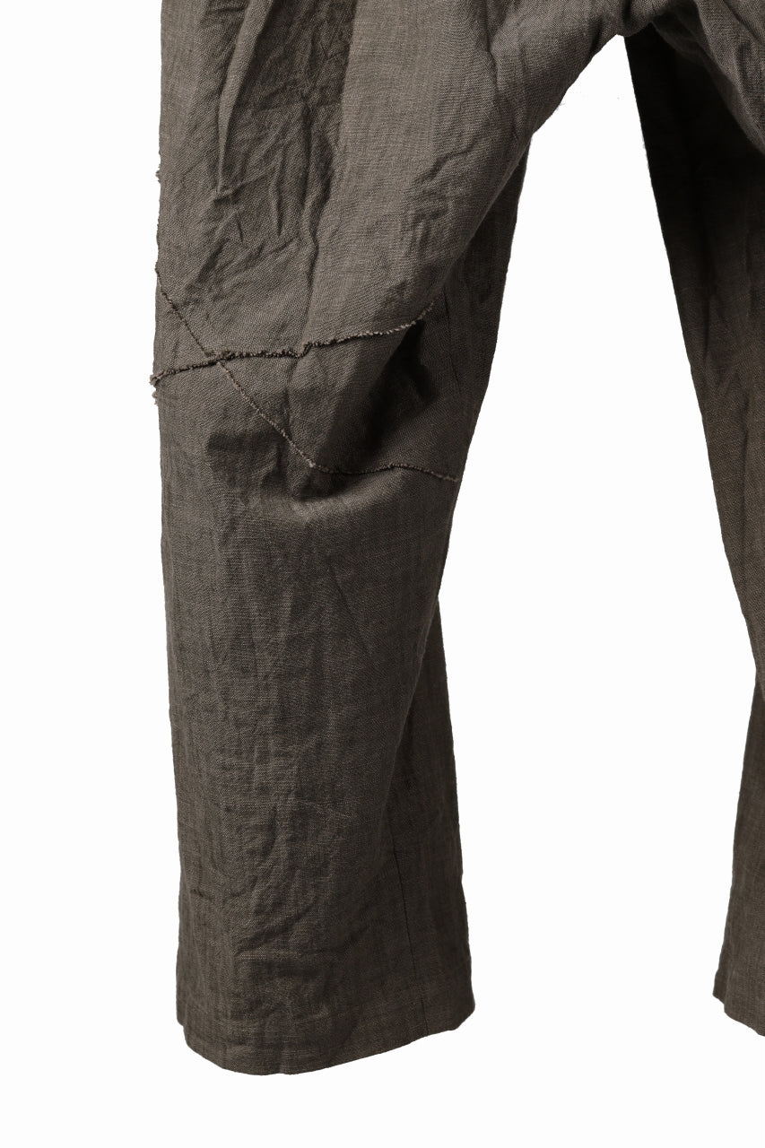 YUTA MATSUOKA cross switch cropped pants / spec dyed canvas (khaki) - Image 16