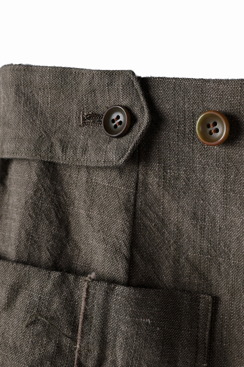 YUTA MATSUOKA cross switch cropped pants / spec dyed canvas (khaki) - Image 17