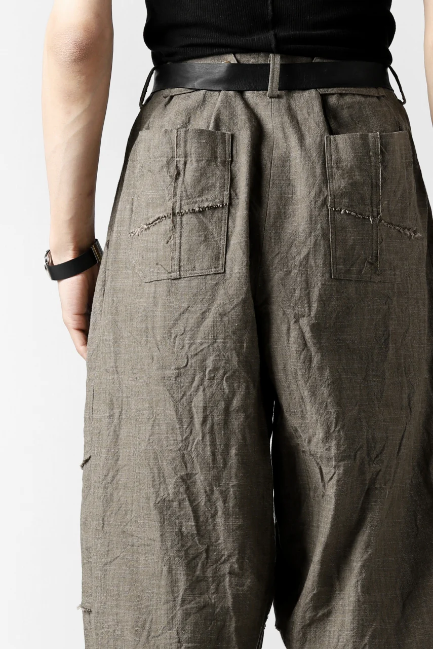 YUTA MATSUOKA cross switch cropped pants / spec dyed canvas (khaki) - Image 33