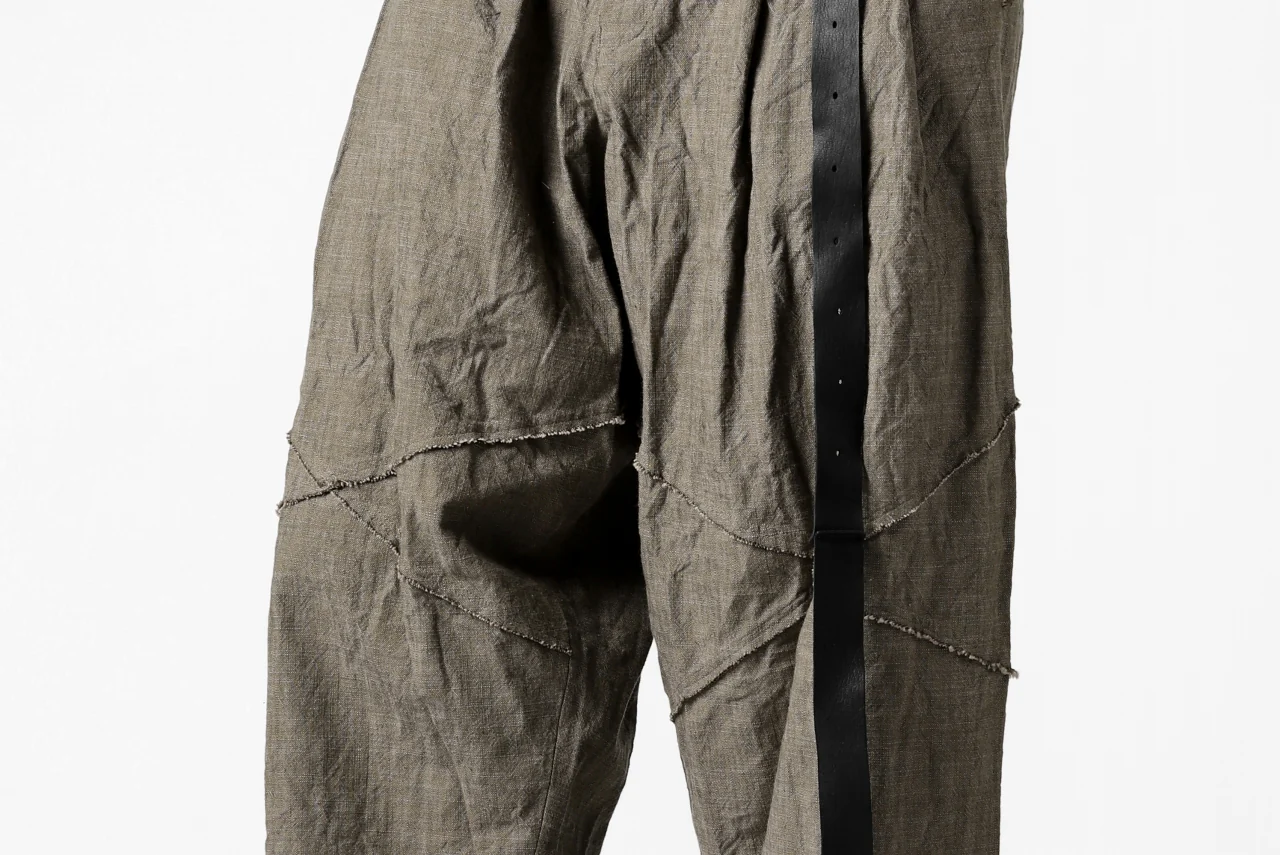 YUTA MATSUOKA cross switch cropped pants / spec dyed canvas (khaki) - Image 35