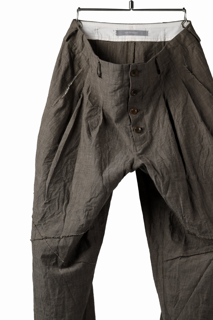 YUTA MATSUOKA cross switch cropped pants / spec dyed canvas (khaki) - Image 9