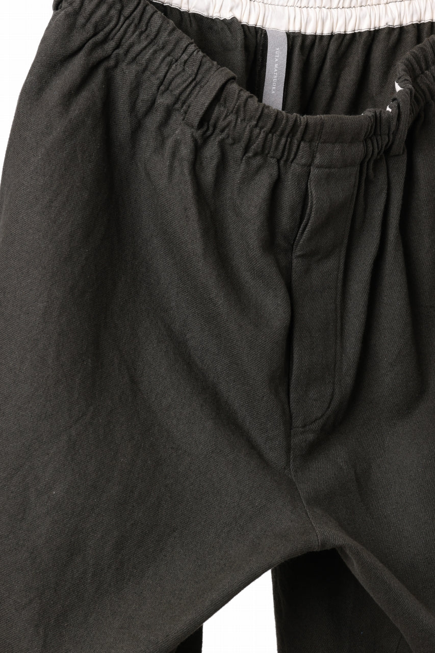 YUTA MATSUOKA dirts tapered trousers / sulfur dyed cotton linen gabardine (brown) - Image 11