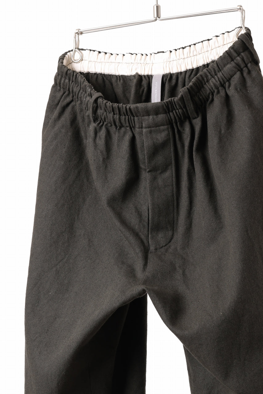 YUTA MATSUOKA dirts tapered trousers / sulfur dyed cotton linen gabardine (brown) - Image 13