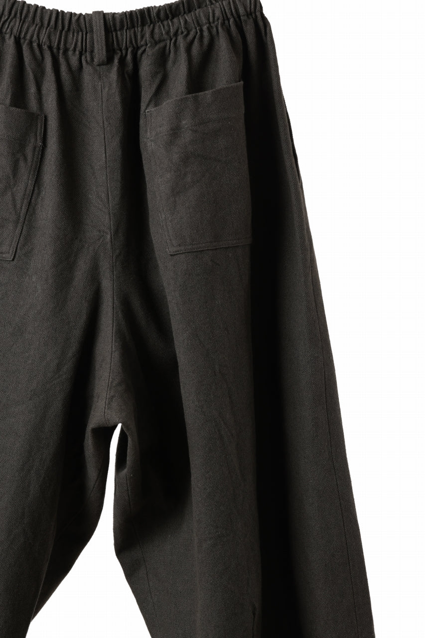 YUTA MATSUOKA dirts tapered trousers / sulfur dyed cotton linen gabardine (brown) - Image 14