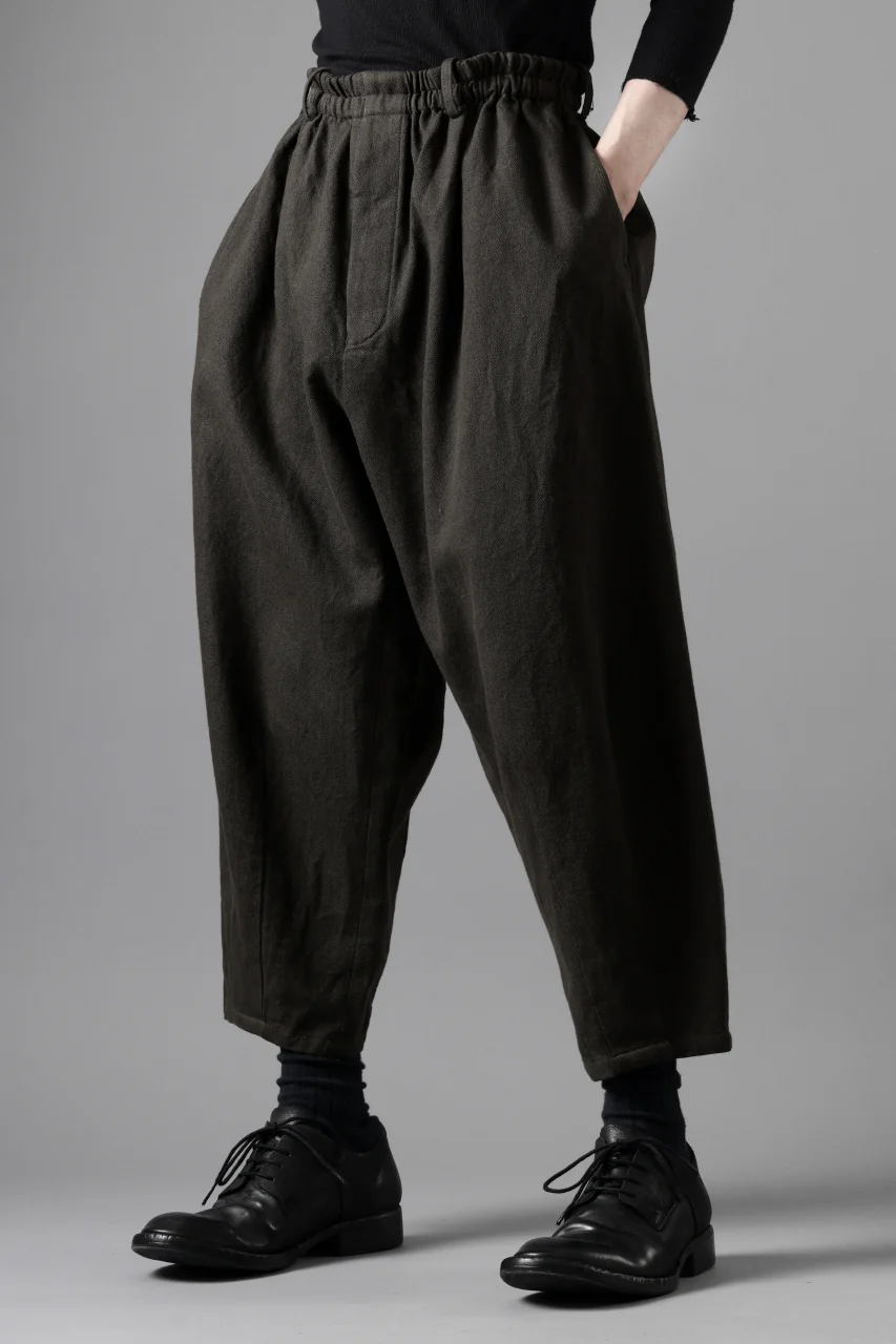 YUTA MATSUOKA dirts tapered trousers / sulfur dyed cotton linen gabardine (brown) - Image 15