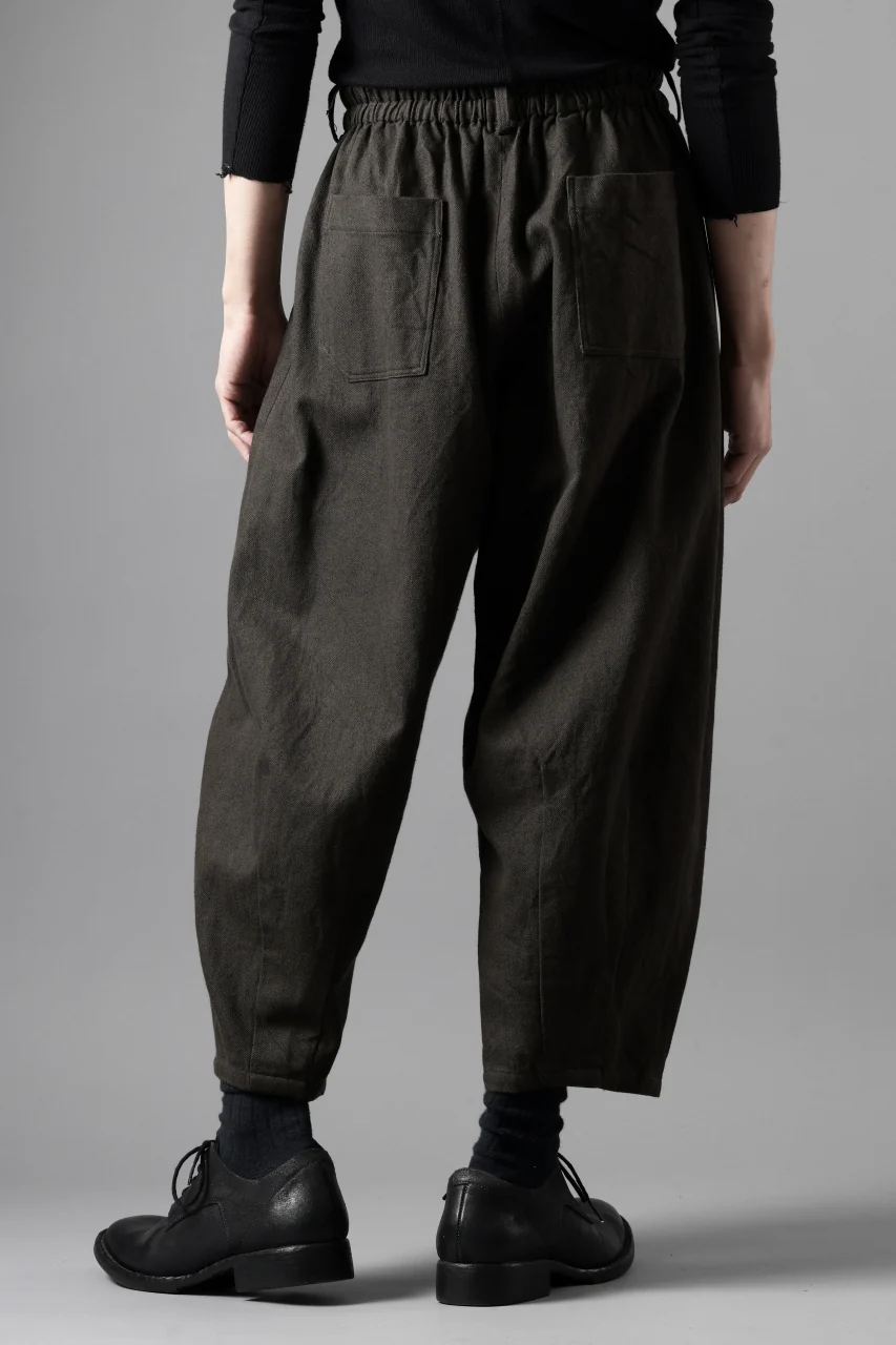 YUTA MATSUOKA dirts tapered trousers / sulfur dyed cotton linen gabardine (brown) - Image 16