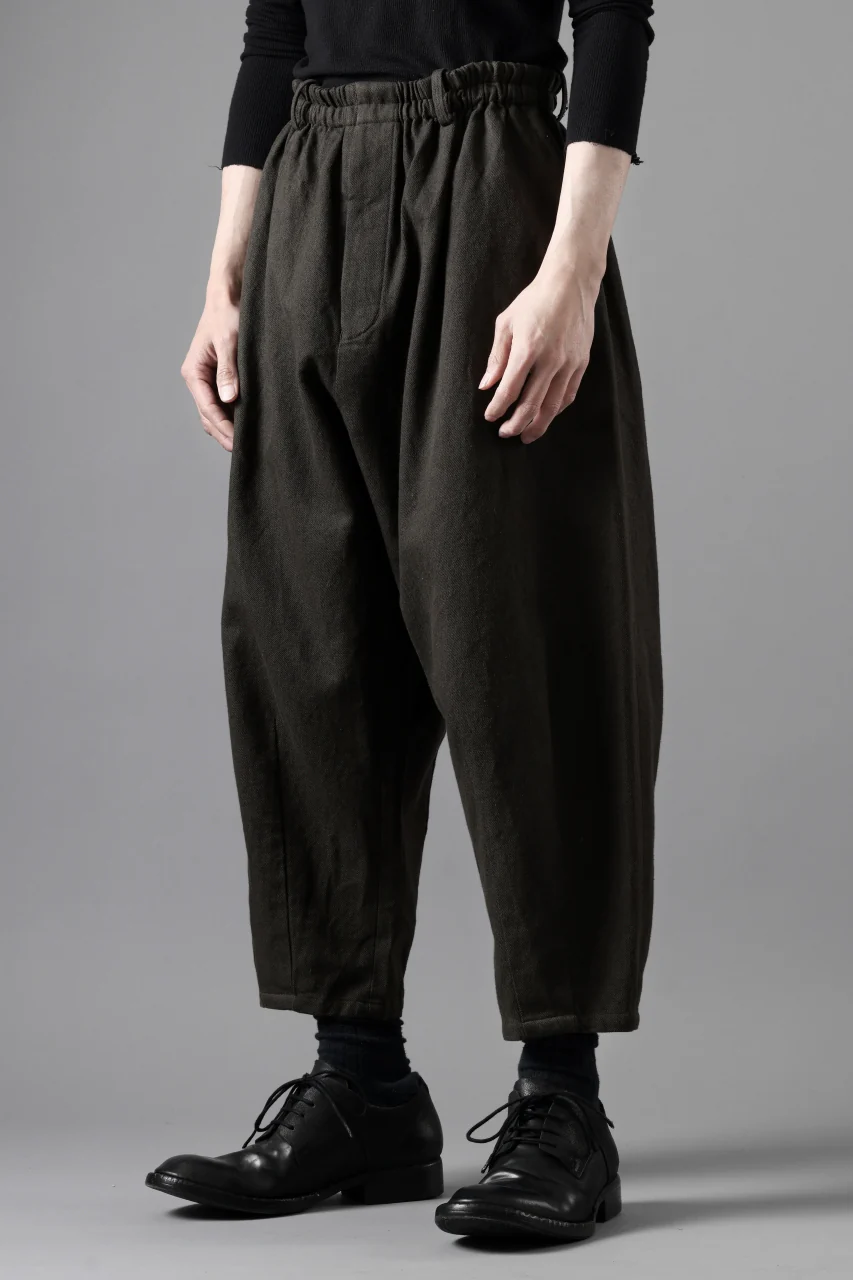 YUTA MATSUOKA dirts tapered trousers / sulfur dyed cotton linen gabardine (brown) - Image 17