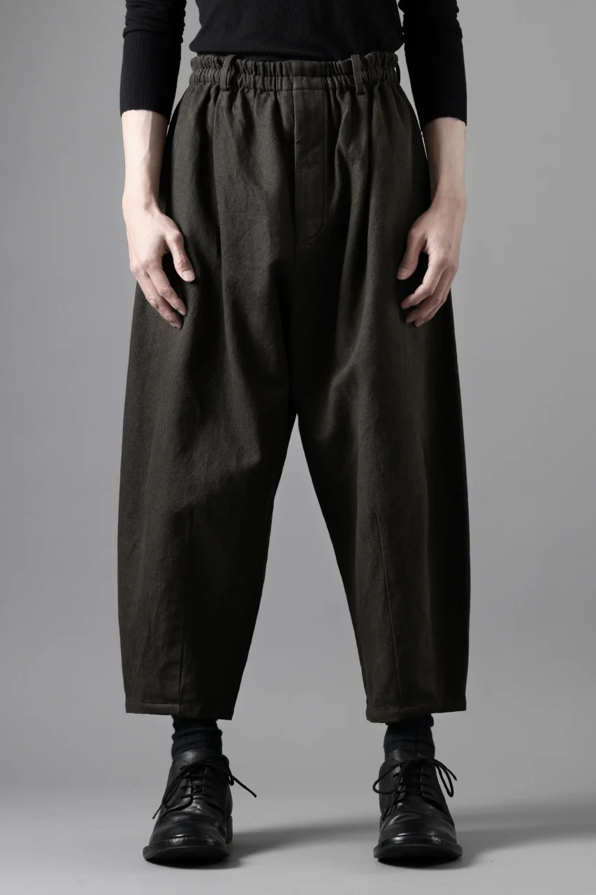 YUTA MATSUOKA dirts tapered trousers / sulfur dyed cotton linen gabardine (brown) - Image 18