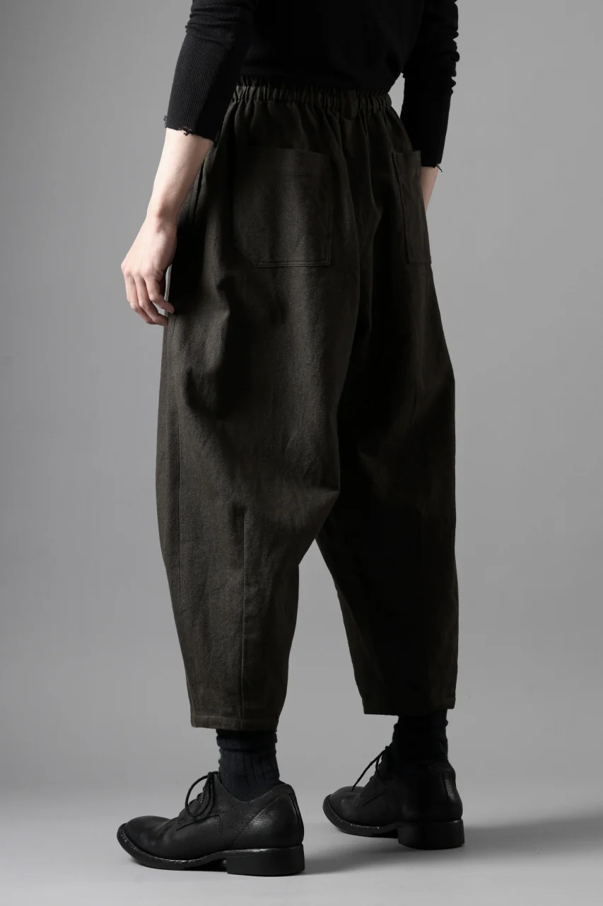 YUTA MATSUOKA dirts tapered trousers / sulfur dyed cotton linen gabardine (brown) - Image 19