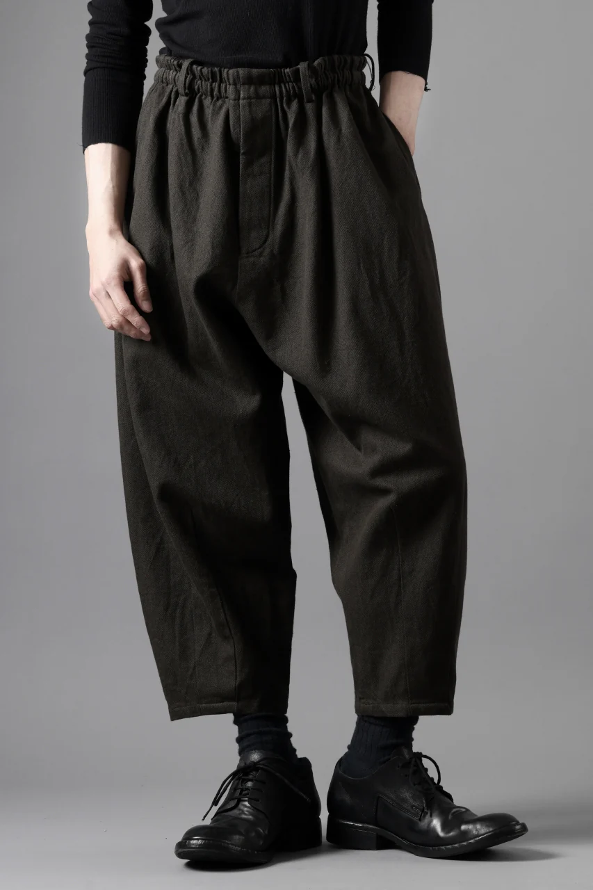 YUTA MATSUOKA dirts tapered trousers / sulfur dyed cotton linen gabardine (brown) - Image 21