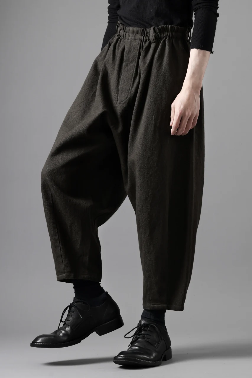 YUTA MATSUOKA dirts tapered trousers / sulfur dyed cotton linen gabardine (brown) - Image 22