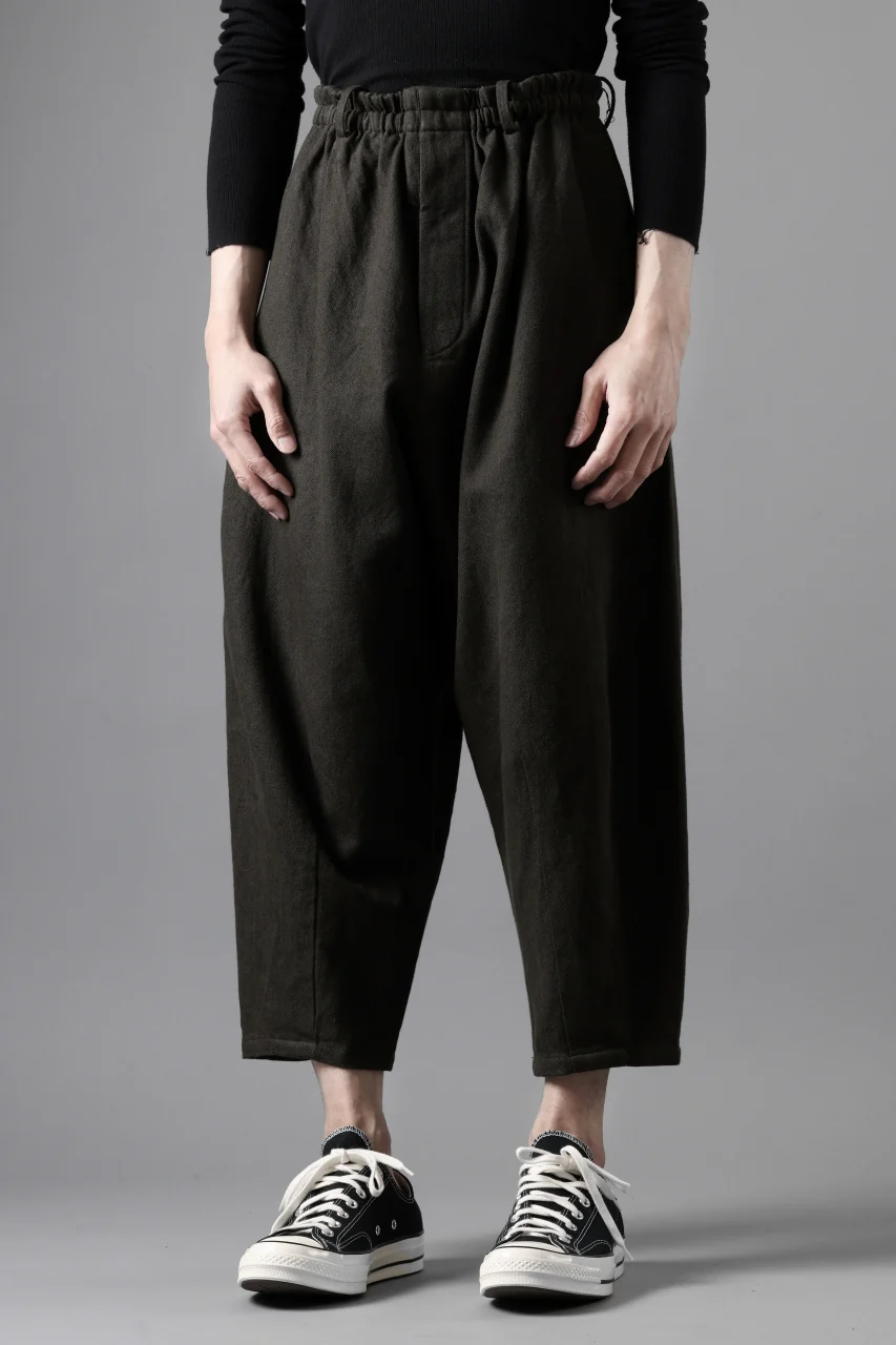 YUTA MATSUOKA dirts tapered trousers / sulfur dyed cotton linen gabardine (brown) - Image 23