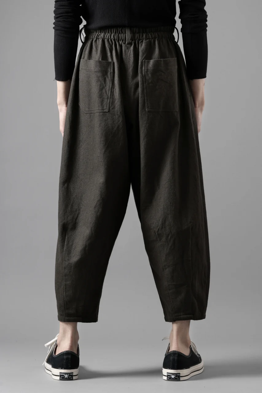 YUTA MATSUOKA dirts tapered trousers / sulfur dyed cotton linen gabardine (brown) - Image 24