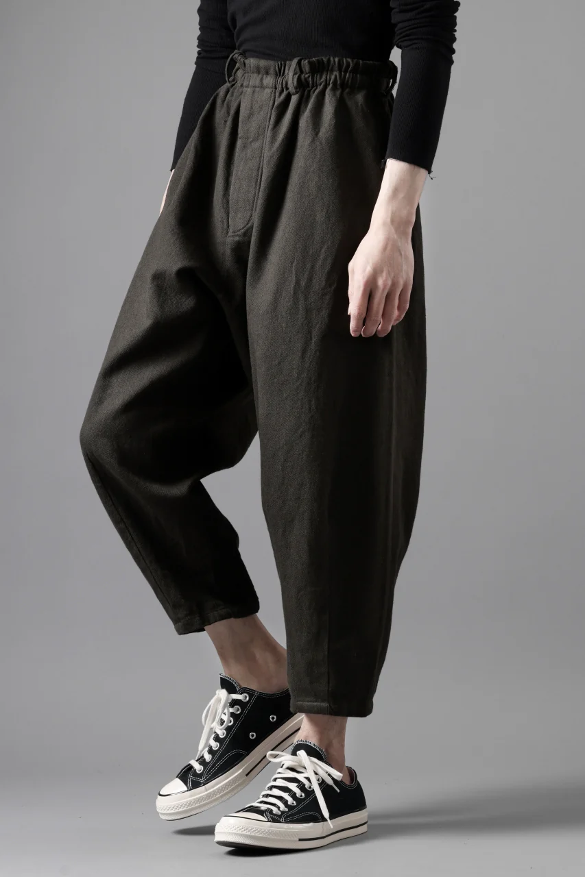 YUTA MATSUOKA dirts tapered trousers / sulfur dyed cotton linen gabardine (brown) - Image 25