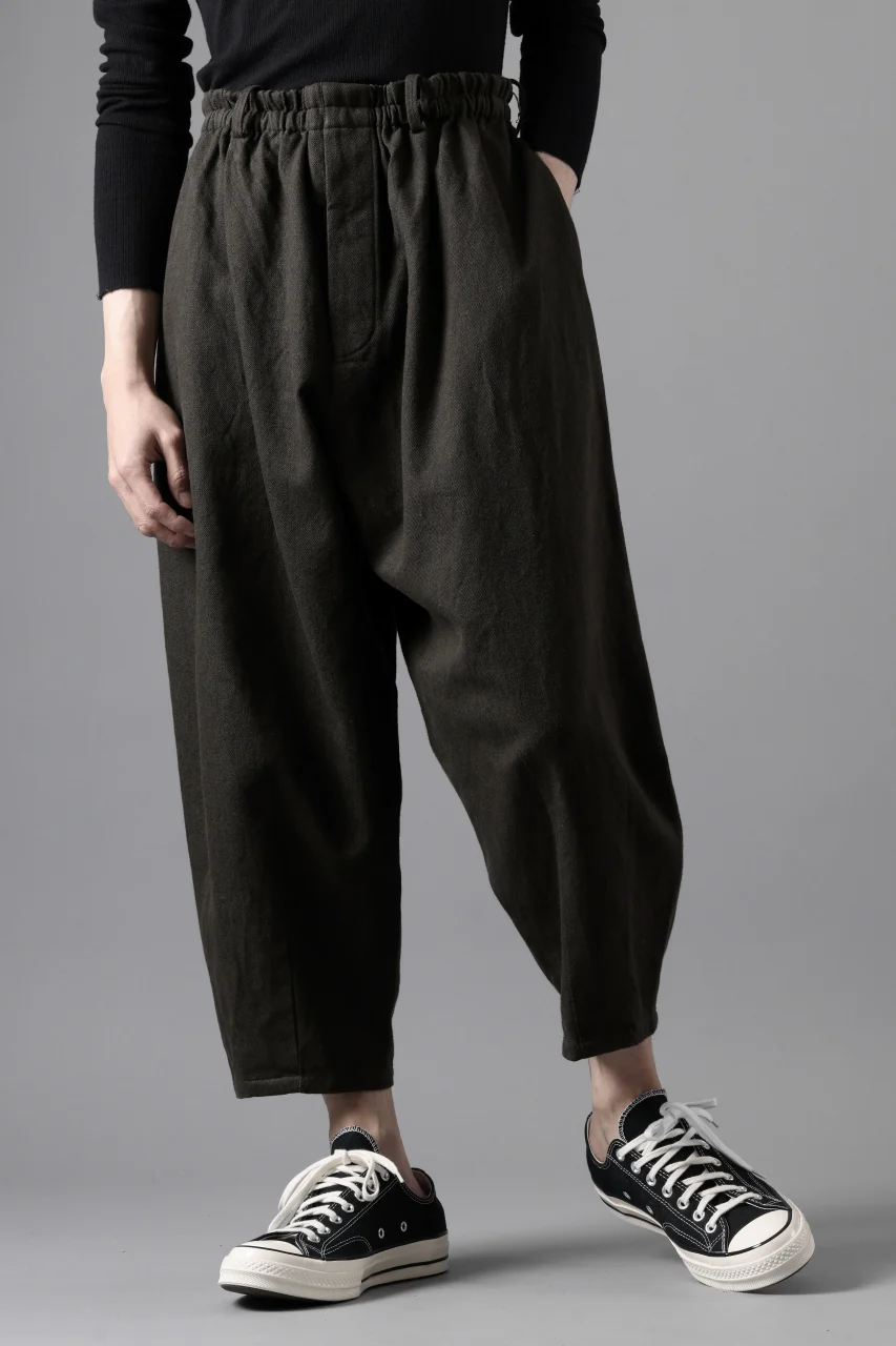 YUTA MATSUOKA dirts tapered trousers / sulfur dyed cotton linen gabardine (brown) - Image 27