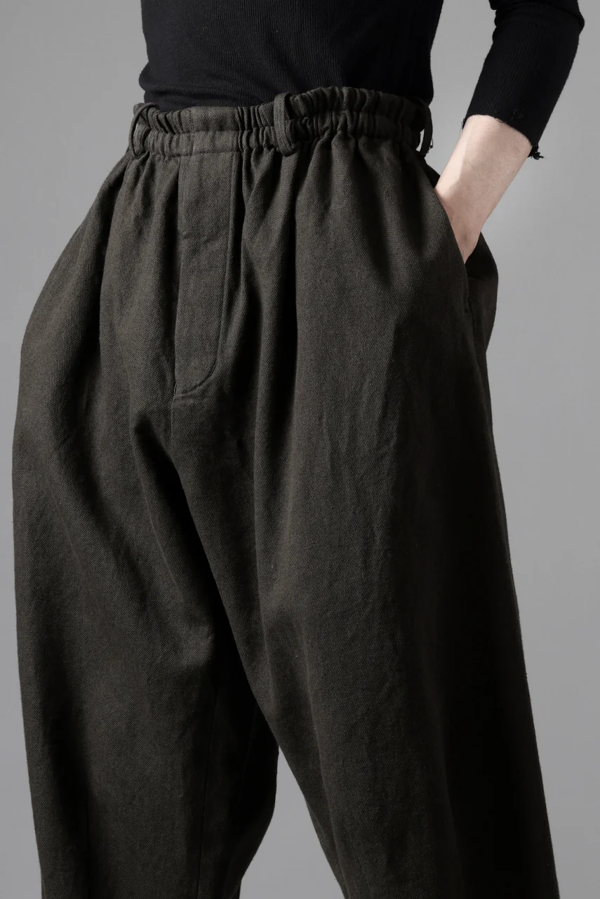 YUTA MATSUOKA dirts tapered trousers / sulfur dyed cotton linen gabardine (brown) - Image 28