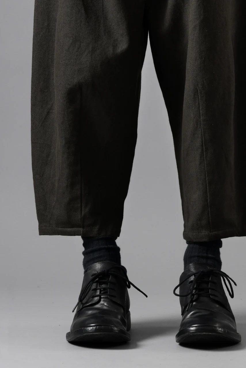 YUTA MATSUOKA dirts tapered trousers / sulfur dyed cotton linen gabardine (brown) - Image 33