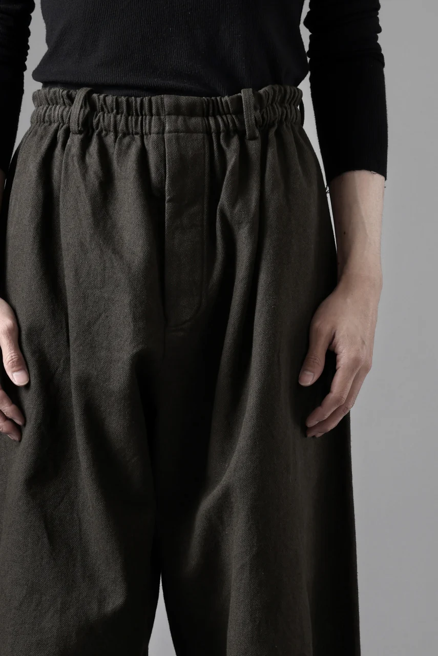 YUTA MATSUOKA dirts tapered trousers / sulfur dyed cotton linen gabardine (brown) - Image 34