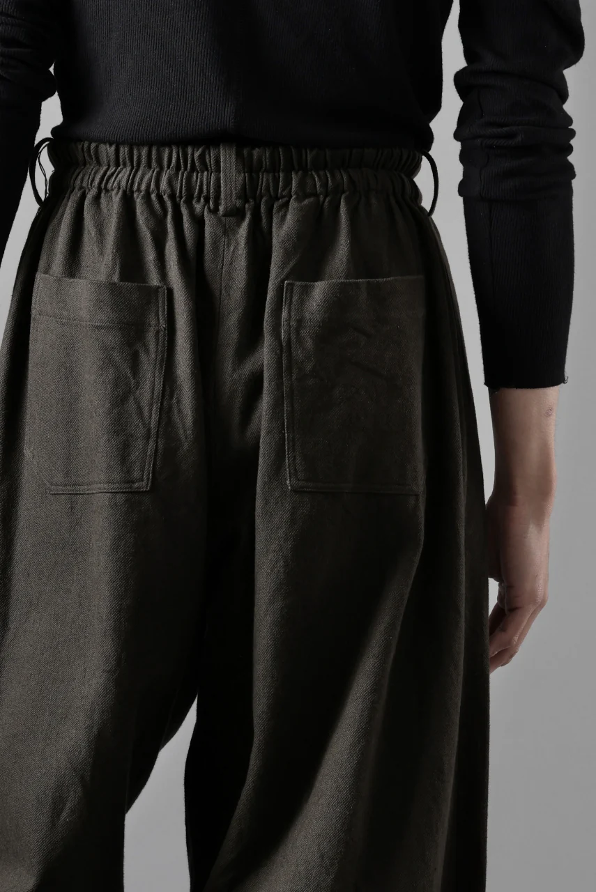 YUTA MATSUOKA dirts tapered trousers / sulfur dyed cotton linen gabardine (brown) - Image 37