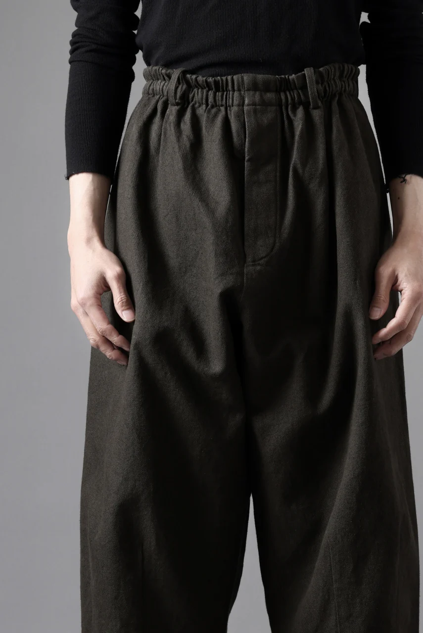 YUTA MATSUOKA dirts tapered trousers / sulfur dyed cotton linen gabardine (brown) - Image 38