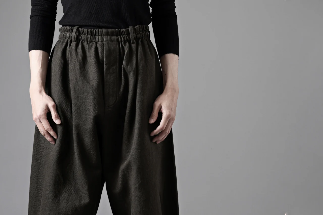 YUTA MATSUOKA dirts tapered trousers / sulfur dyed cotton linen gabardine (brown) - Image 40