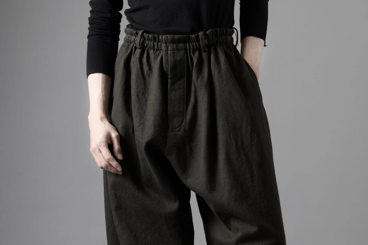 YUTA MATSUOKA dirts tapered trousers / sulfur dyed cotton linen gabardine (brown) - Image 41