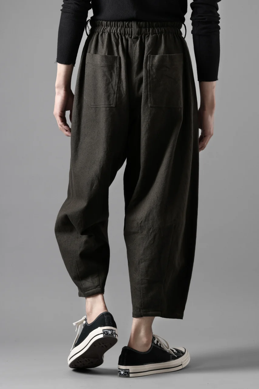 YUTA MATSUOKA dirts tapered trousers / sulfur dyed cotton linen gabardine (brown) - Image 5