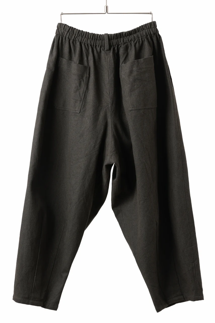 YUTA MATSUOKA dirts tapered trousers / sulfur dyed cotton linen gabardine (brown) - Image 6