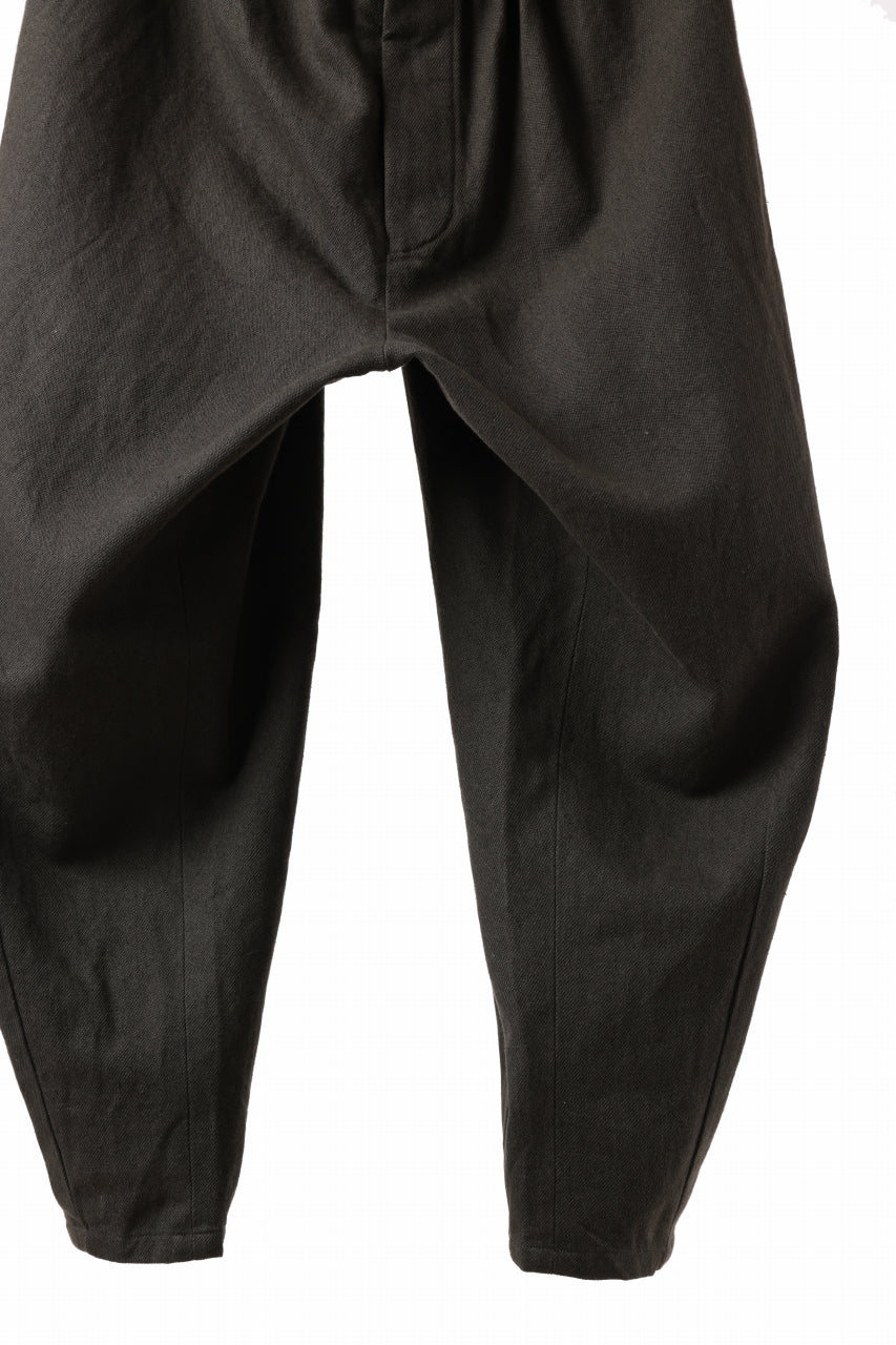 YUTA MATSUOKA dirts tapered trousers / sulfur dyed cotton linen gabardine (brown) - Image 7