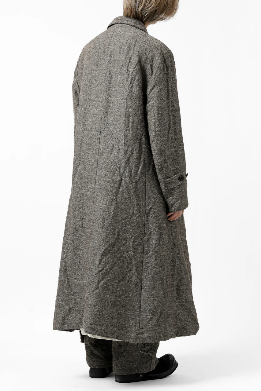 YUTA MATSUOKA double-breasted long coat / primitive wool (brown) - Image 11