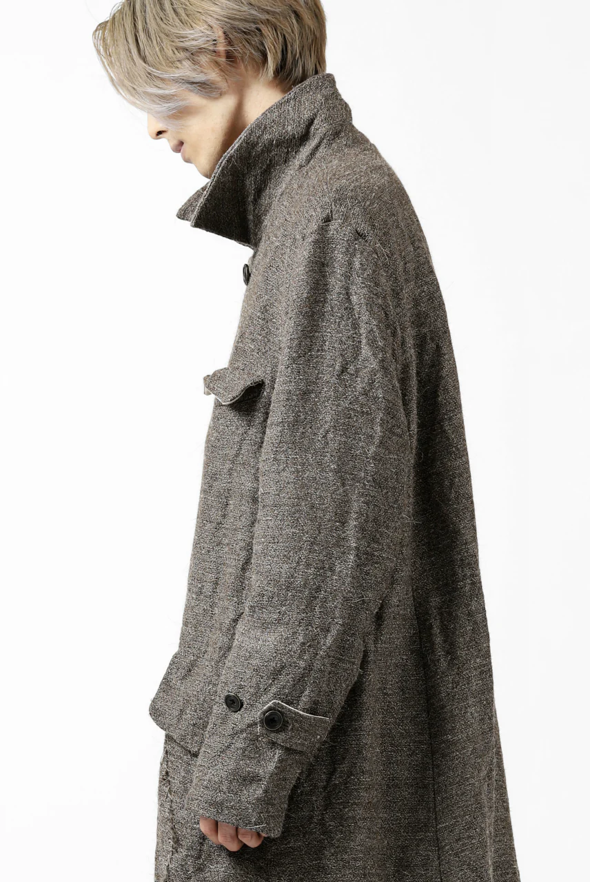 YUTA MATSUOKA double-breasted long coat / primitive wool (brown) - Image 18