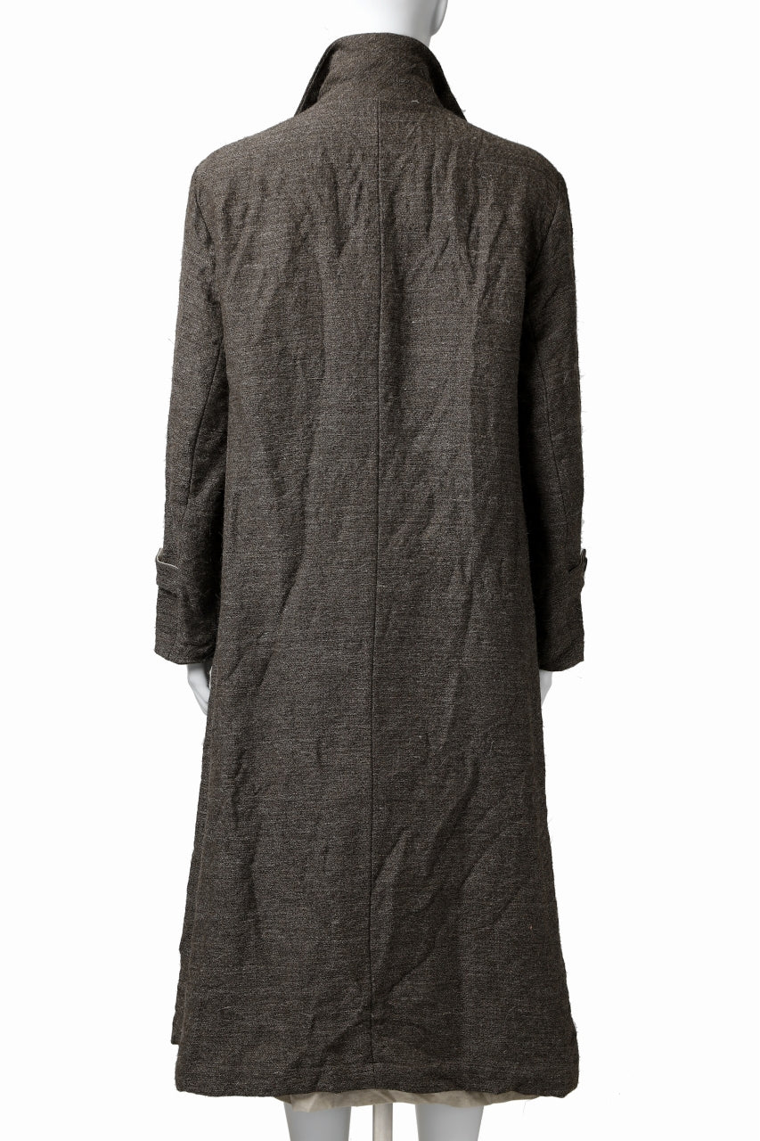 YUTA MATSUOKA double-breasted long coat / primitive wool (brown) - Image 22